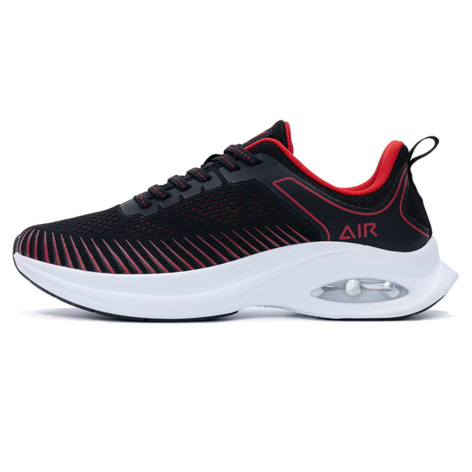 Quseek Mens Running Walking Tennis Shoes Comfortable Air Cushion Athletic Gym Workout Jogging Cross Training Fashion Sneakers US BlackRed Size 12