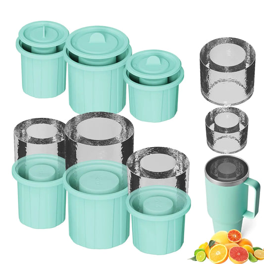 MIMORE Ice Mold for YETI 42 oz 3 Sizes Silicone Ice Cube Mold Compatible with YETI Ice Mold Rambler 42 oz Straw Mug Accessories Green