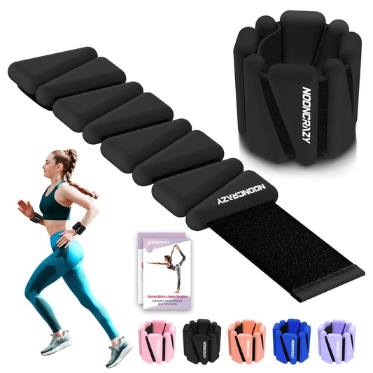 Wrist Ankle Weights Bangles 2lb for Women Adjustable Silicone Pilates Weights Bracelet Heavy Duty Fasteners Wearable Arm & Leg Weights for Yoga Pilates Barre Walking and Gym (Set of 2)