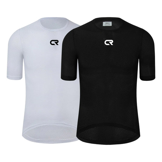Coconut Ropamo CR 2 Pack Mens Cycling Base Layer Vests Short Sleeves Quick Dry Bike Tank Top Breathable Bike Riding Undershirt (Black&White 3X-Large)