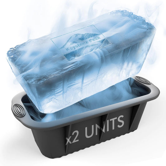 Extra Large Ice Block Mold for Ice Bath Pack of 2 Cold Plunge Ice Mold 2.5 lbs Ice Brick - Professional Food Grade Silicone Ice Block Mold - Cold Plunge Ice tray for Ice Bath