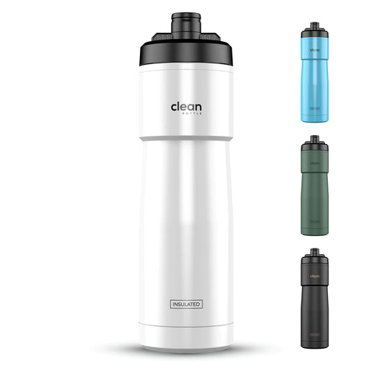 Bike Water Bottles | Insulated Bike Water Bottle | Easy Clean Nozzle Easy Squeeze | Cycling Mountain Fitness Water Bottle | Gym Sport Bottle (White)